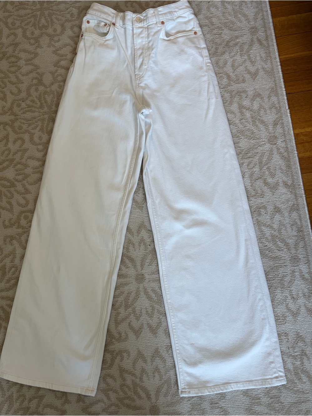 Amazing Rails Wide-Leg High-Rise Jeans in Cream